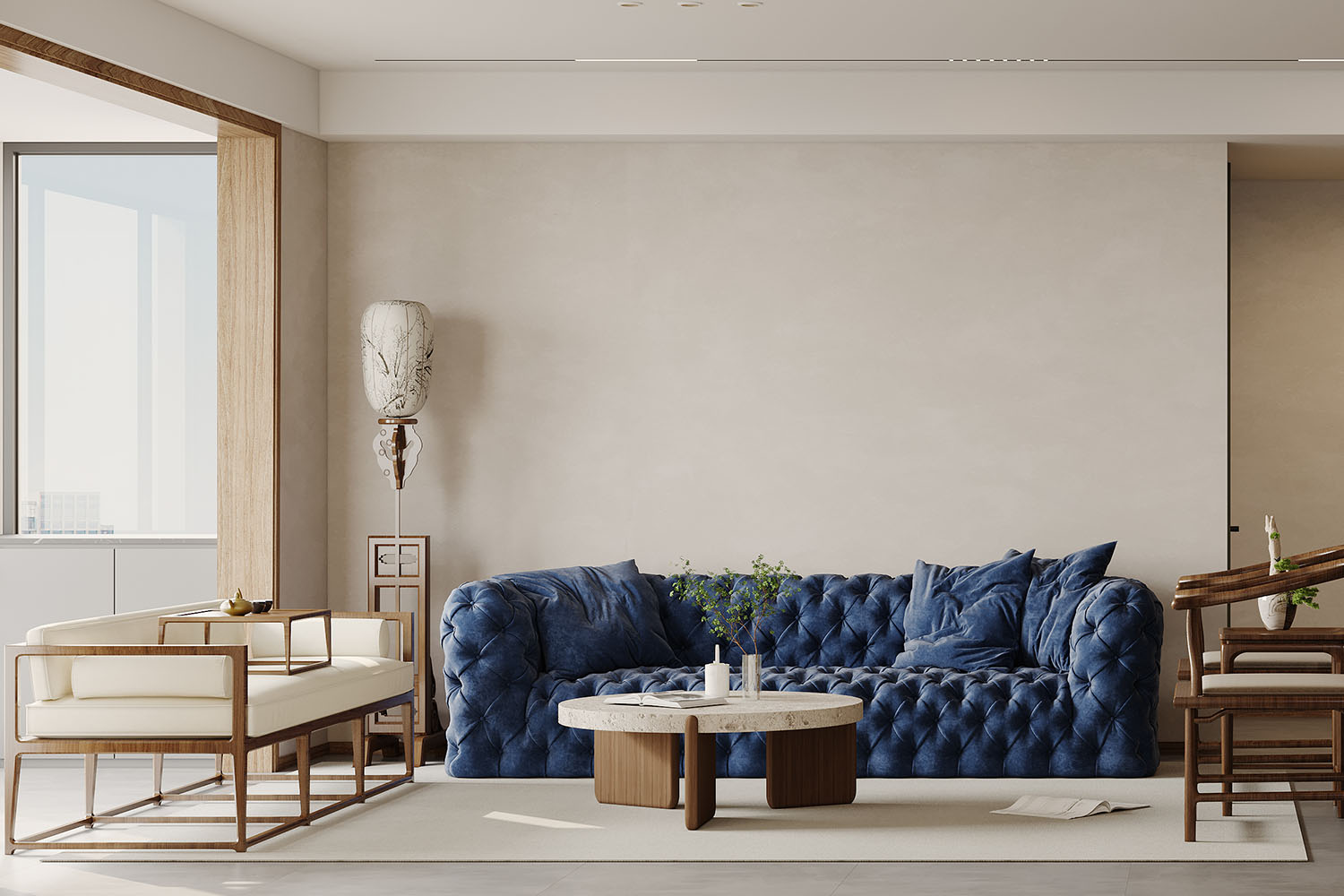 萬科翡翠國際140㎡現代中式混搭