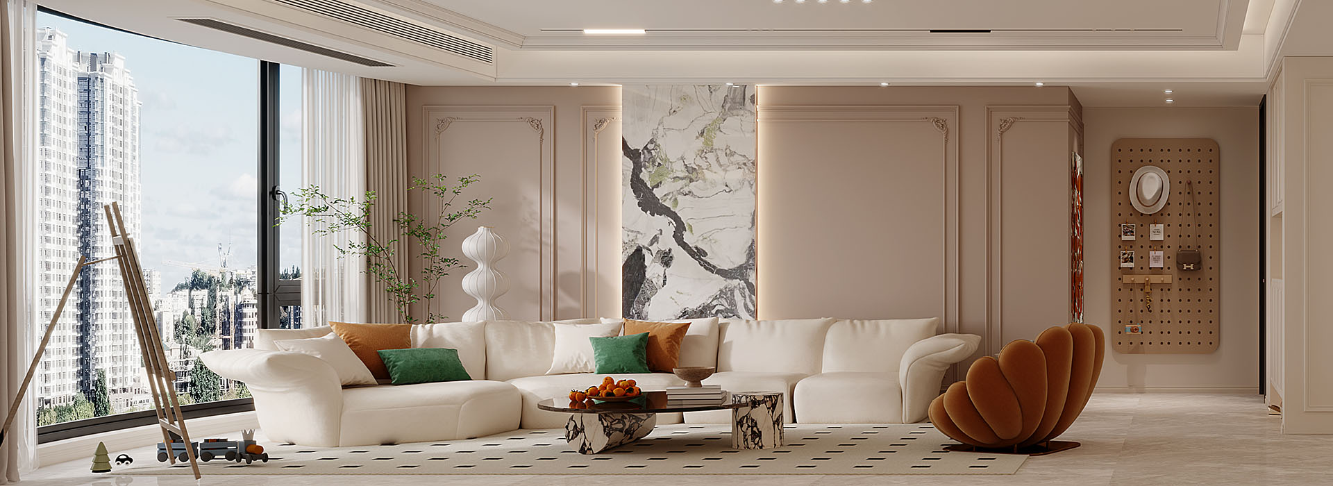 七星四季花園裝修,輕法式風格