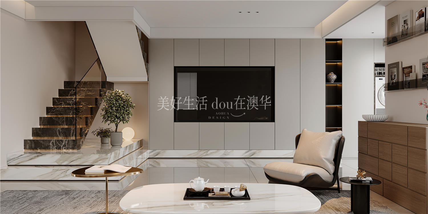 華僑城歡樂(lè)天際裝修效果圖,意式極簡(jiǎn),武漢室內(nèi)設(shè)計(jì)