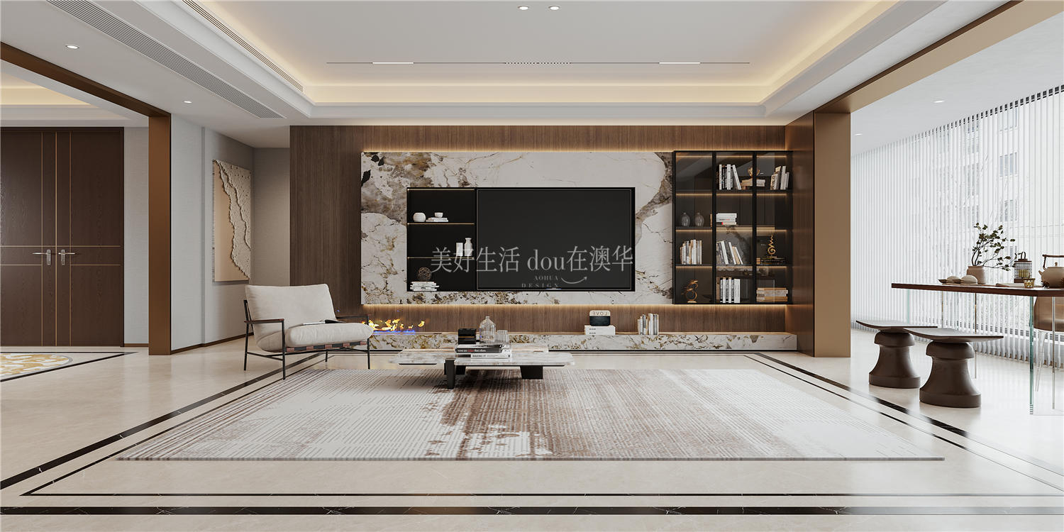 越秀·金融匯裝修效果圖,意式輕奢,武漢裝修設計