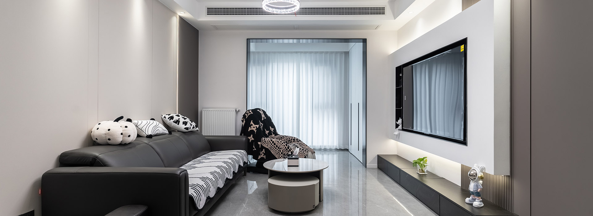 現代黑白灰,武漢裝修設計