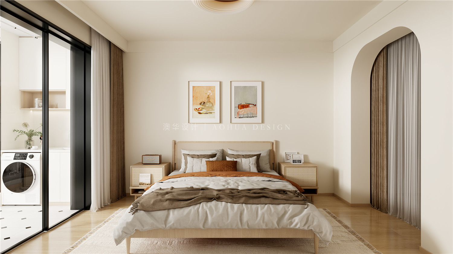 統建千禧園裝修效果圖,奶油原木