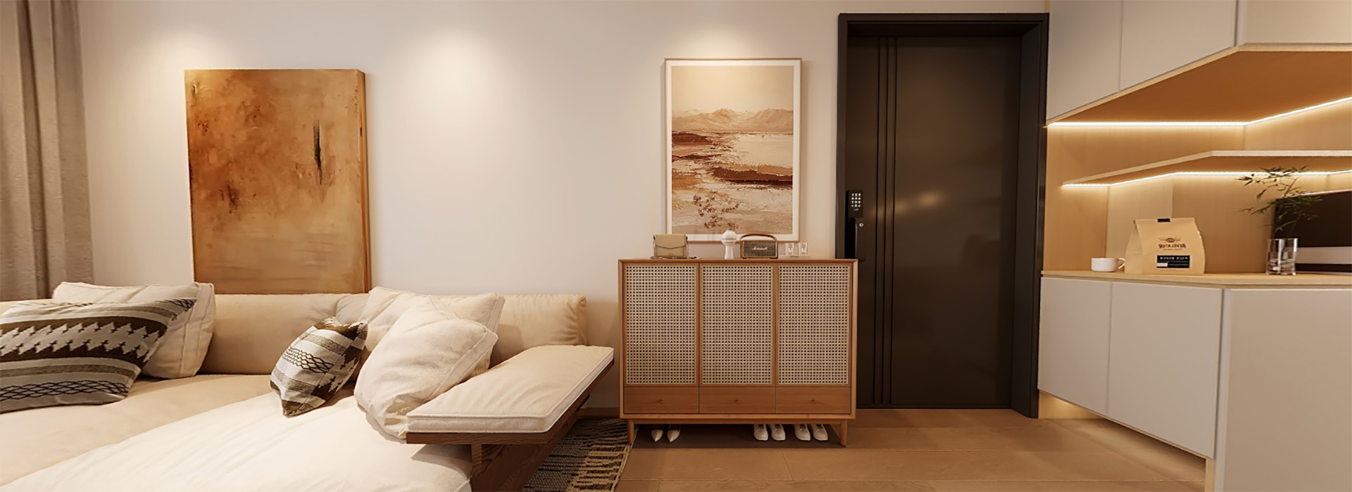 大華錦繡前城裝修,原木奶油