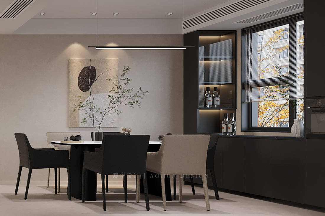 華發中央首府裝修,現代奶油