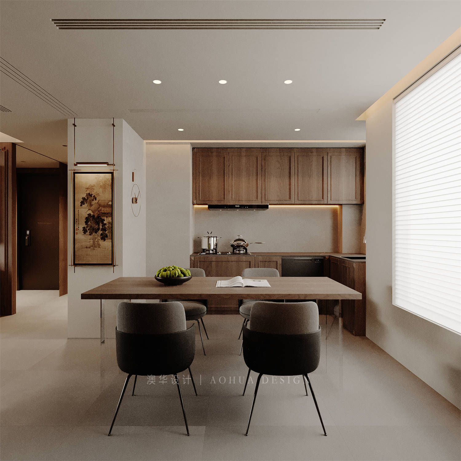 華發(fā)都薈天地裝修,現(xiàn)代咖色系