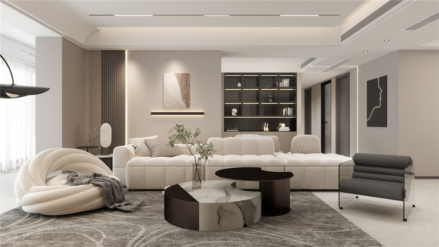 融創(chuàng)玖璽臺(tái)裝修,輕奢風(fēng)