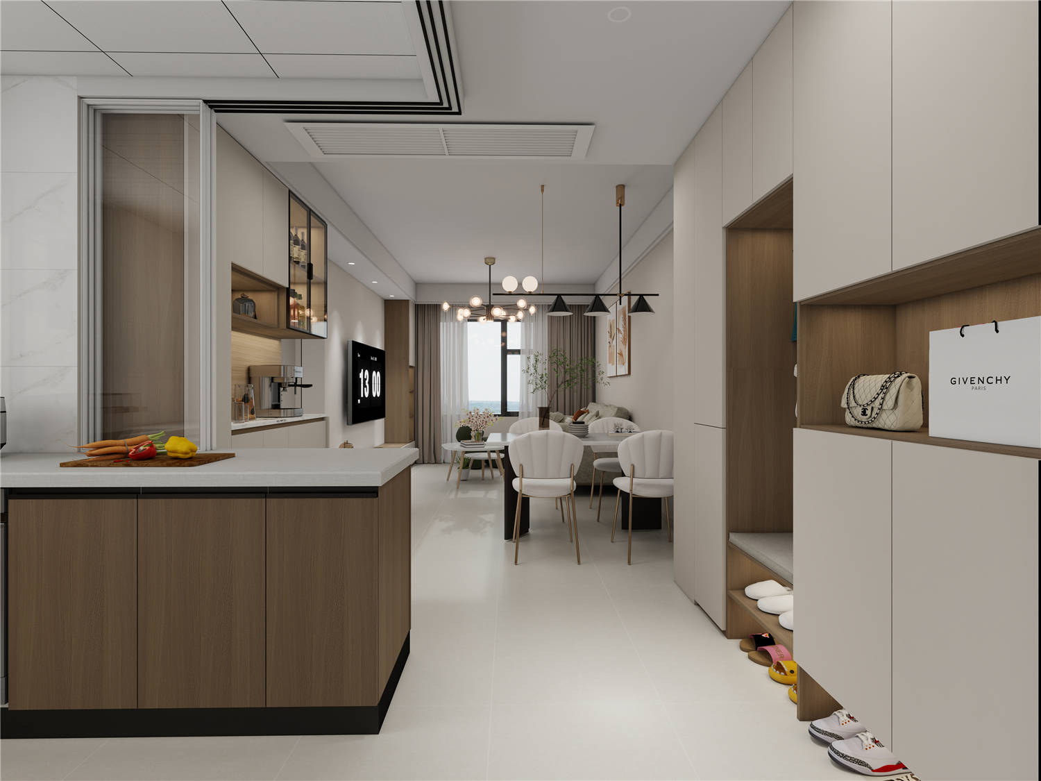 越秀中交星匯園裝修,原木奶油風