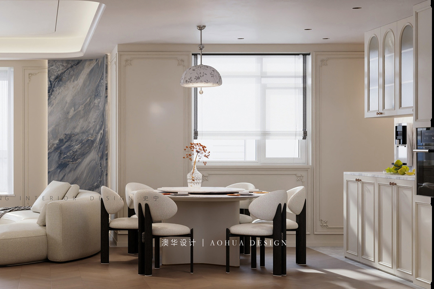 能建長江華府裝修,輕法式風格