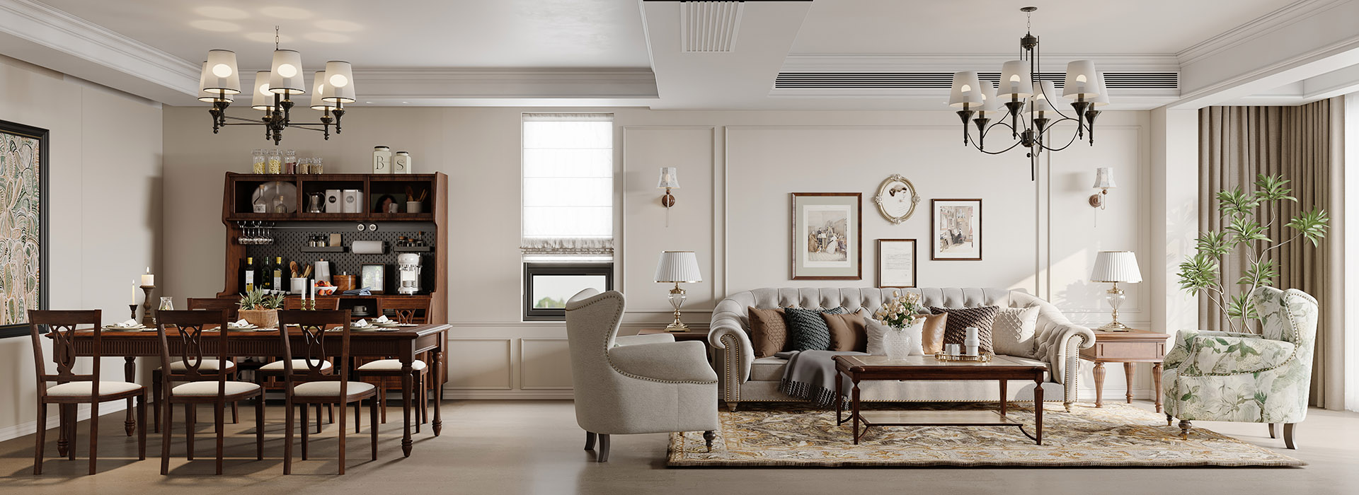 西湖山居裝修,美式風格