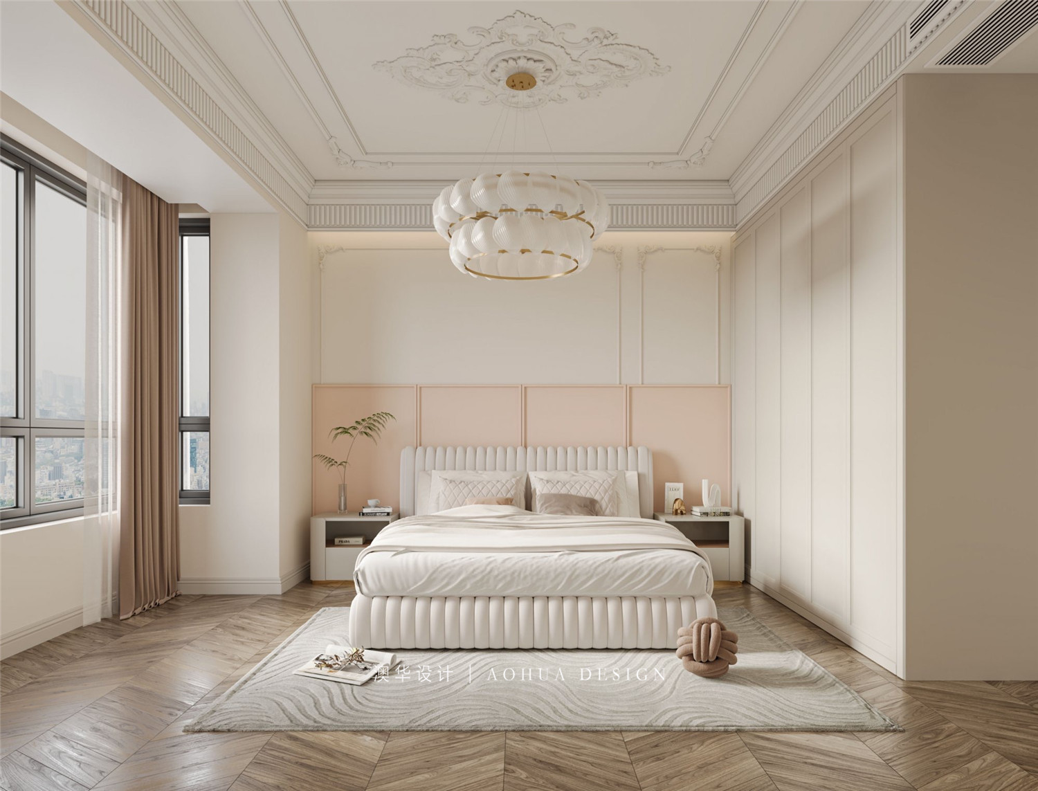 華僑城歡樂天際裝修,法式輕奢風格