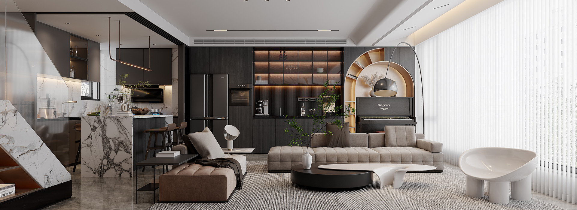 禹洲新希望·雍禧蘭臺裝修,現代輕奢風格