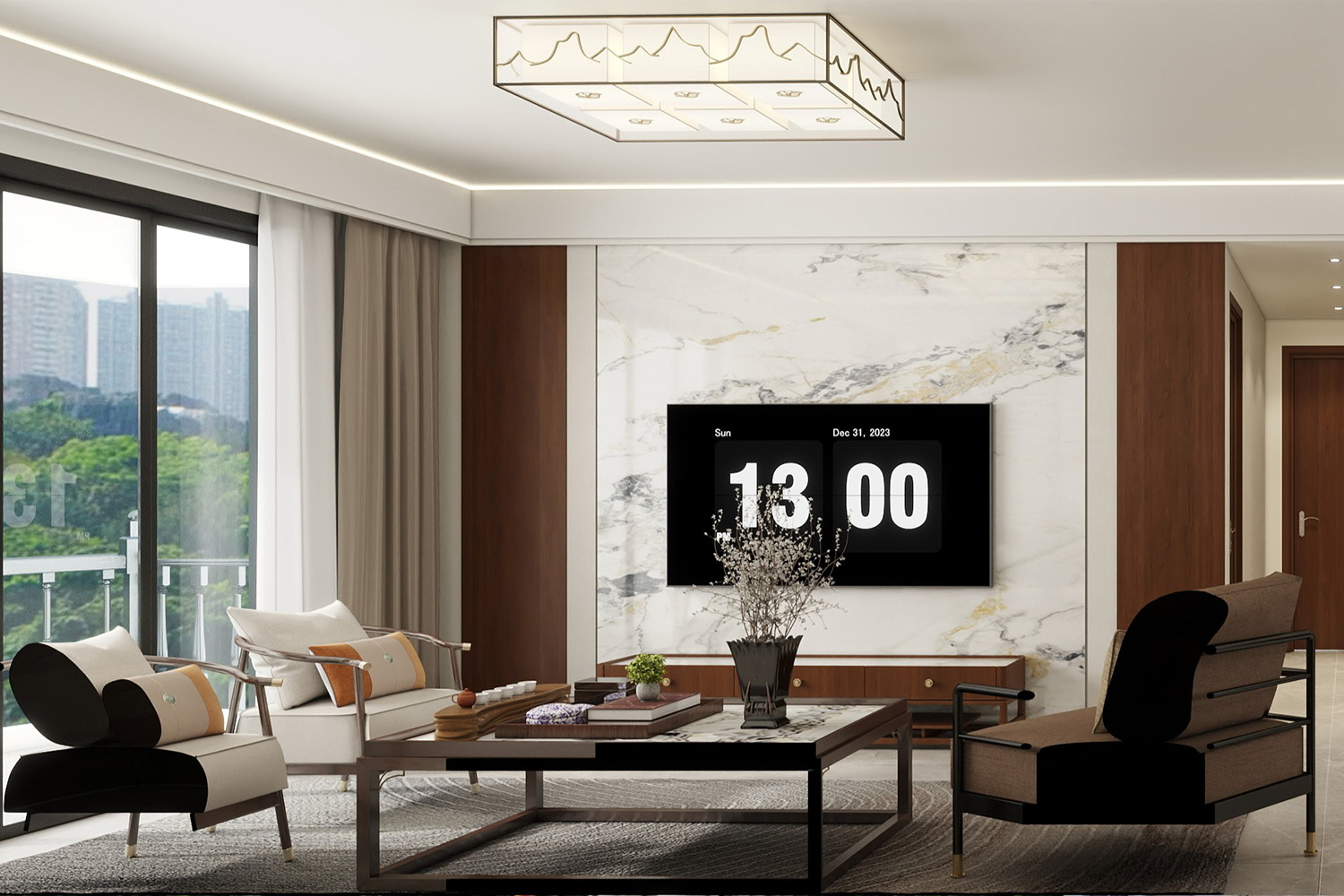 同馨花園裝修,現代中式風格