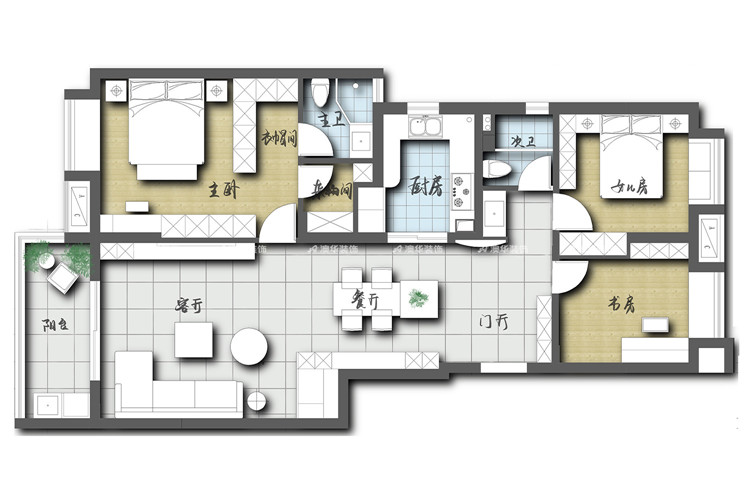 融創(chuàng)和平中心124㎡ 融創(chuàng)和平中心124㎡