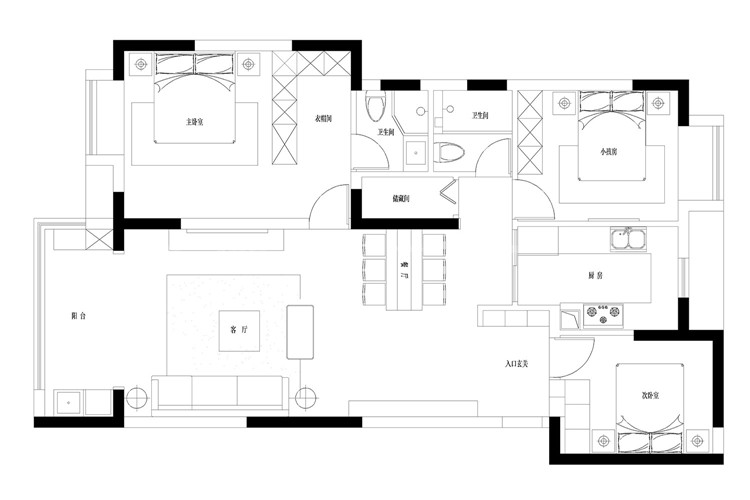 融創(chuàng)和平中心125㎡ 融創(chuàng)和平中心125㎡